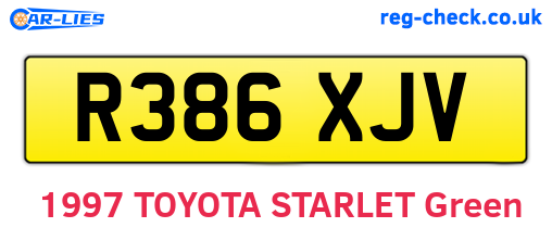 R386XJV are the vehicle registration plates.