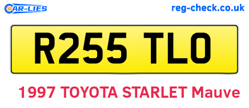 R255TLO are the vehicle registration plates.