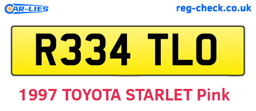 R334TLO are the vehicle registration plates.