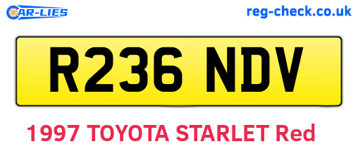 R236NDV are the vehicle registration plates.