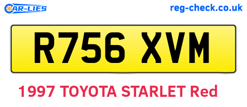R756XVM are the vehicle registration plates.