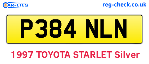 P384NLN are the vehicle registration plates.
