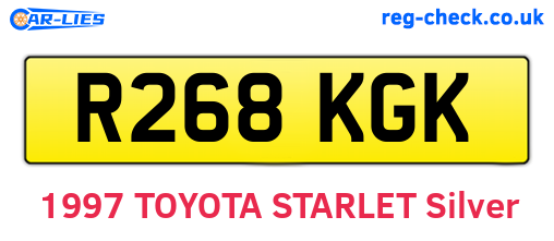 R268KGK are the vehicle registration plates.