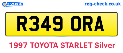 R349ORA are the vehicle registration plates.