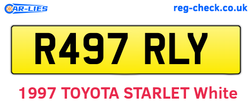 R497RLY are the vehicle registration plates.