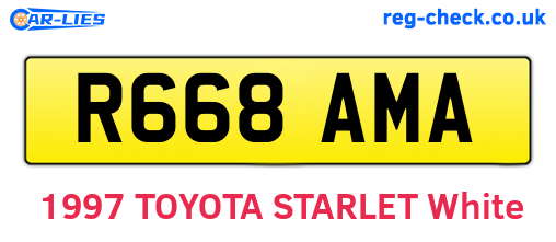 R668AMA are the vehicle registration plates.
