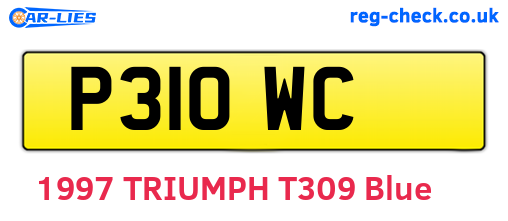 P31OWC are the vehicle registration plates.