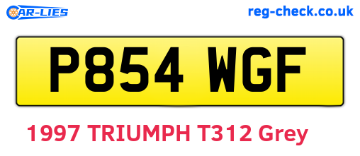 P854WGF are the vehicle registration plates.