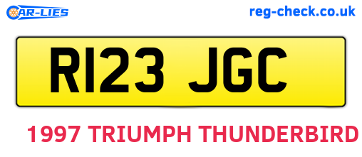 R123JGC are the vehicle registration plates.