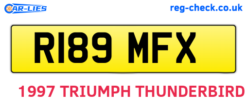 R189MFX are the vehicle registration plates.