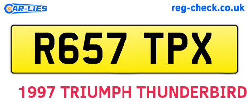 R657TPX are the vehicle registration plates.