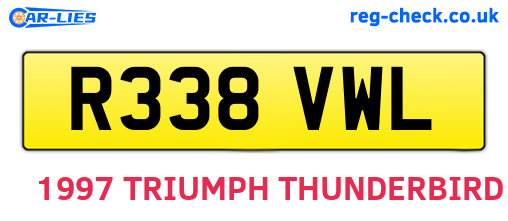 R338VWL are the vehicle registration plates.