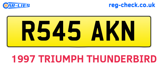 R545AKN are the vehicle registration plates.