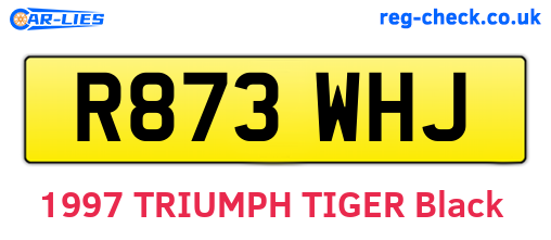 R873WHJ are the vehicle registration plates.