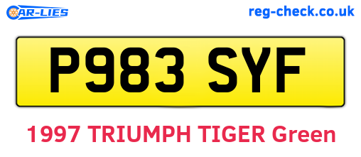P983SYF are the vehicle registration plates.