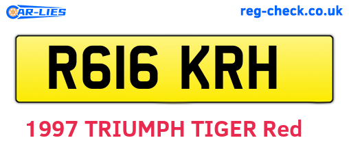 R616KRH are the vehicle registration plates.