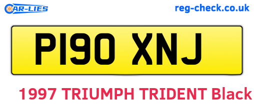 P190XNJ are the vehicle registration plates.