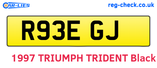 R93EGJ are the vehicle registration plates.