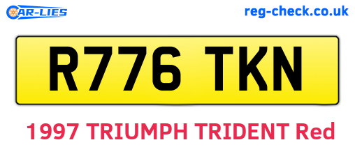 R776TKN are the vehicle registration plates.