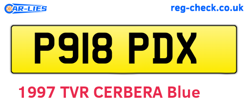 P918PDX are the vehicle registration plates.