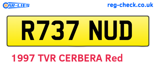 R737NUD are the vehicle registration plates.
