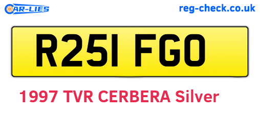 R251FGO are the vehicle registration plates.