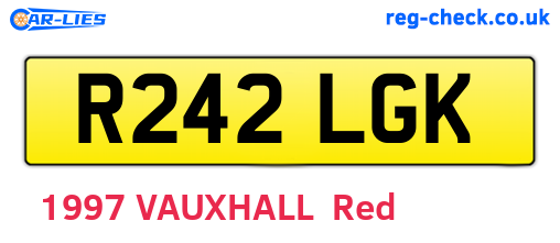 R242LGK are the vehicle registration plates.