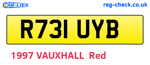 R731UYB are the vehicle registration plates.