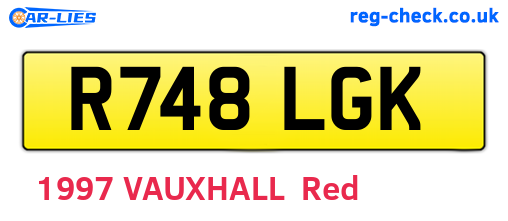 R748LGK are the vehicle registration plates.