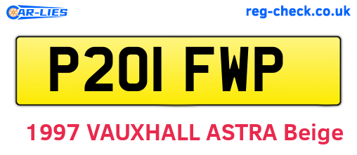 P201FWP are the vehicle registration plates.