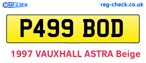 P499BOD are the vehicle registration plates.