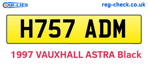 H757ADM are the vehicle registration plates.