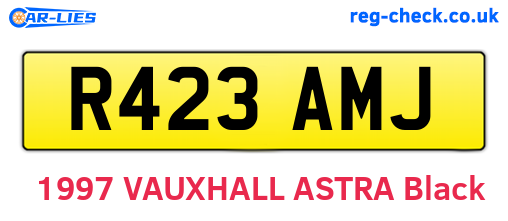 R423AMJ are the vehicle registration plates.