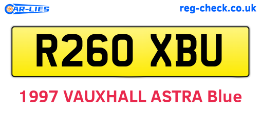R260XBU are the vehicle registration plates.