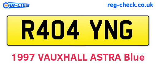 R404YNG are the vehicle registration plates.