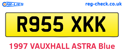 R955XKK are the vehicle registration plates.