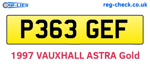 P363GEF are the vehicle registration plates.
