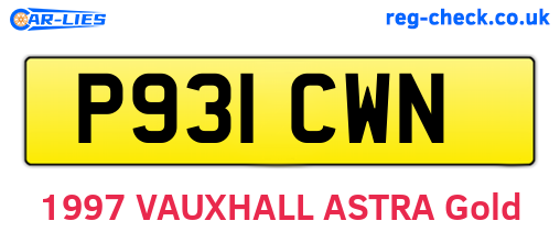P931CWN are the vehicle registration plates.