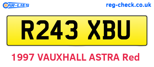 R243XBU are the vehicle registration plates.