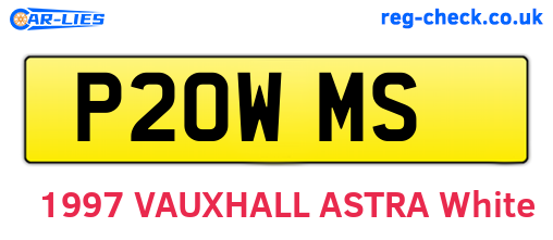 P20WMS are the vehicle registration plates.