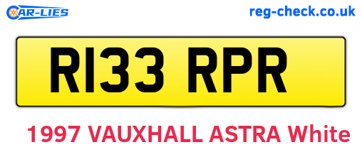 R133RPR are the vehicle registration plates.