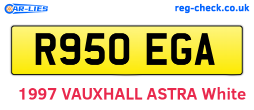 R950EGA are the vehicle registration plates.