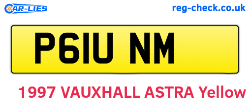P61UNM are the vehicle registration plates.