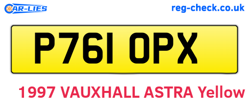 P761OPX are the vehicle registration plates.