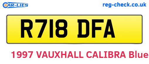 R718DFA are the vehicle registration plates.