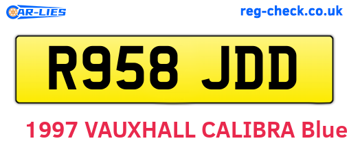 R958JDD are the vehicle registration plates.