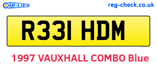 R331HDM are the vehicle registration plates.