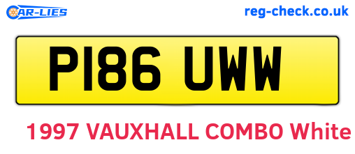 P186UWW are the vehicle registration plates.