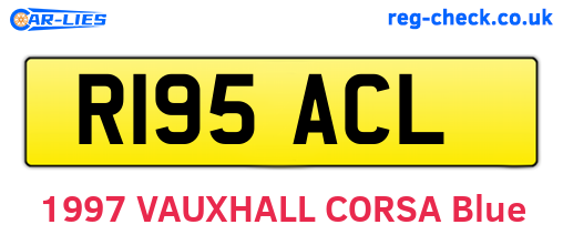 R195ACL are the vehicle registration plates.