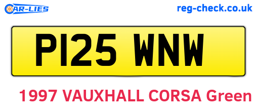 P125WNW are the vehicle registration plates.